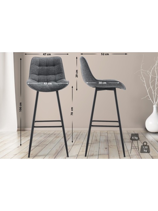 Barstol Dartford stof, mørkegrå Barstol Dartford stof, mørkegrå