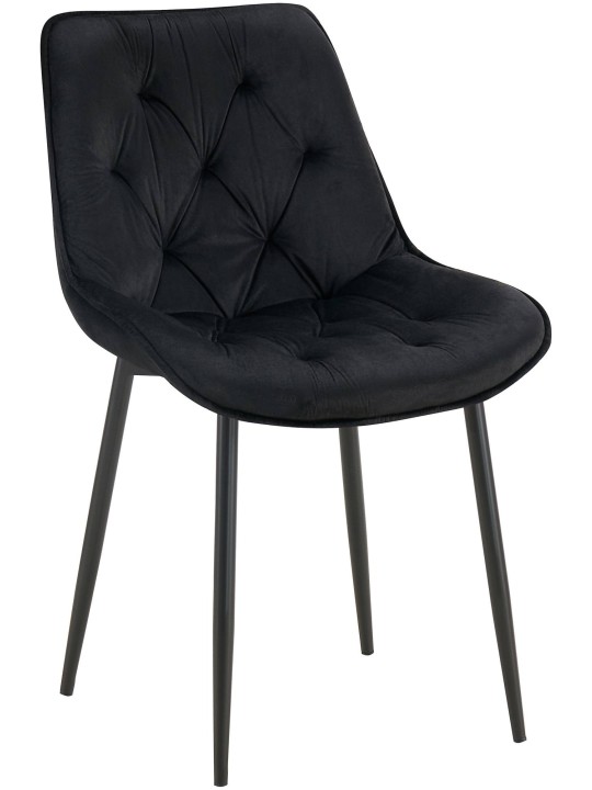 Wallace spisestuestol i fløjl, sort