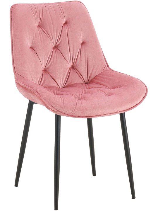 Wallace spisestuestol i fløjl, lyserød