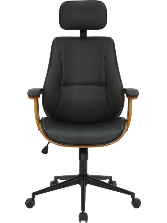 Kontorstol Lugo imiteret læder, valnød/sort