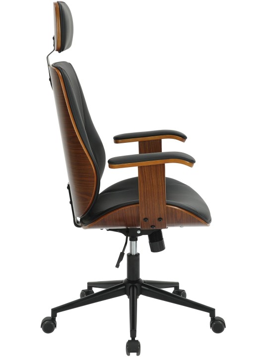 Kontorstol Lugo imiteret læder, valnød/sort