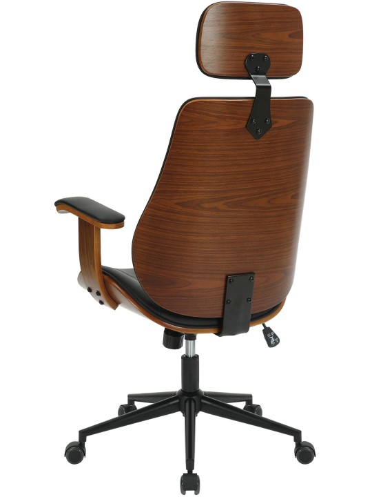 Kontorstol Lugo imiteret læder, valnød/sort