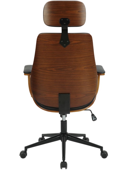 Kontorstol Lugo imiteret læder, valnød/sort