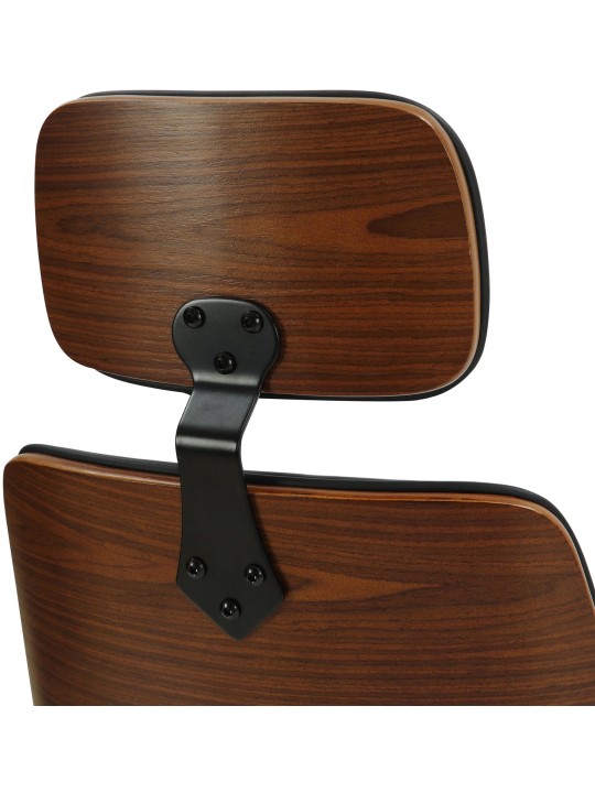 Kontorstol Lugo imiteret læder, valnød/sort