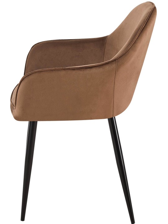 Sæt med 2 spisestuestole Boise velvet, brun