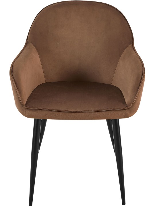 Sæt med 2 spisestuestole Boise velvet, brun