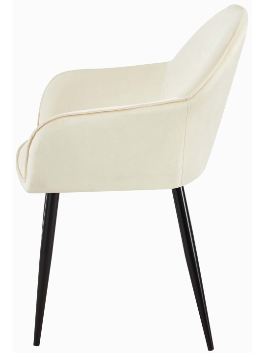 Sæt med 2 spisestuestole Boise velvet, creme