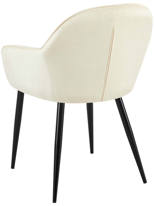 Sæt med 2 spisestuestole Boise velvet, creme