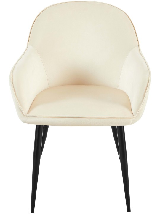 Sæt med 2 spisestuestole Boise velvet, creme