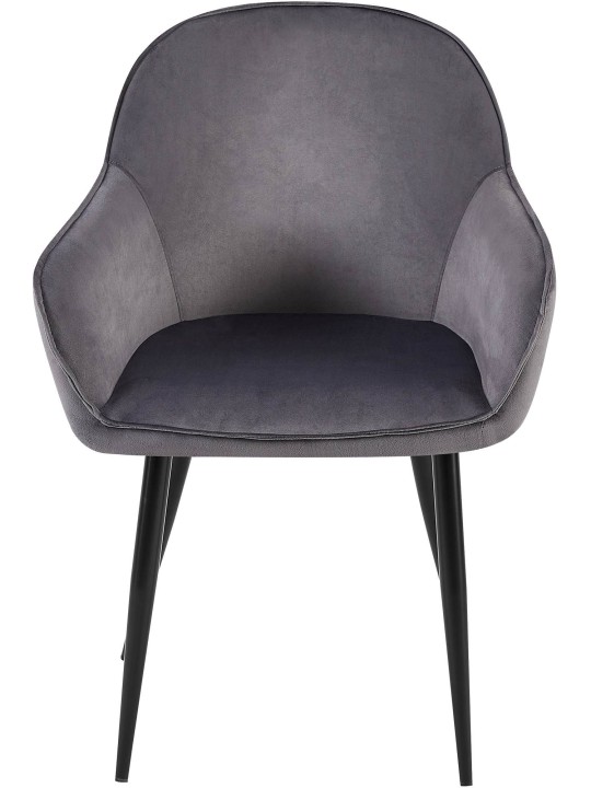 Sæt med 2 spisestuestole Boise velvet, mørkegrå