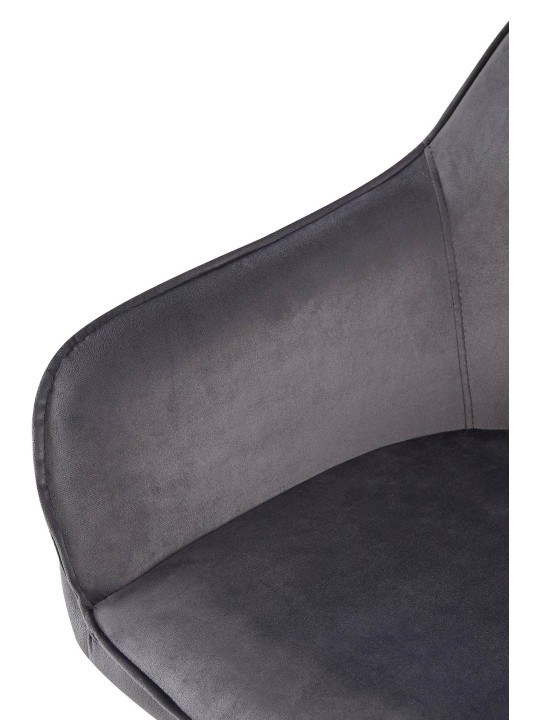 Sæt med 2 spisestuestole Boise velvet, mørkegrå