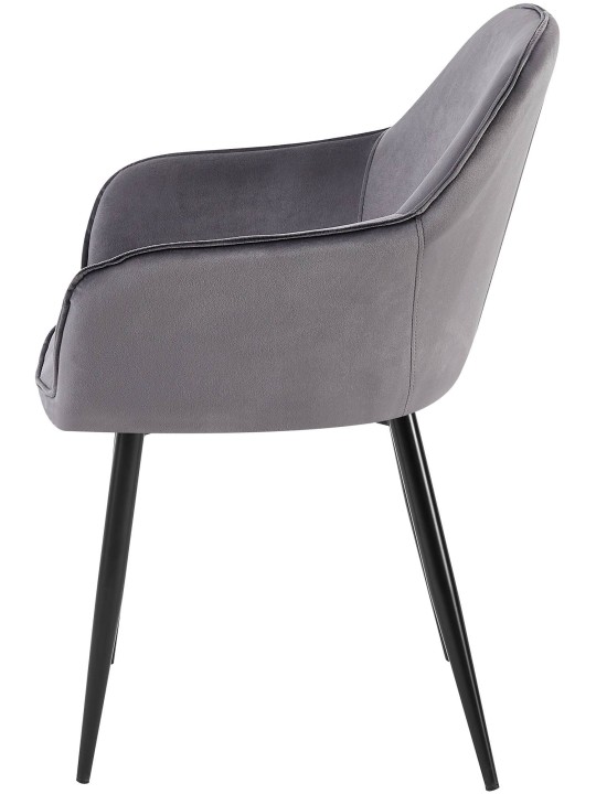 Sæt med 2 spisestuestole Boise velvet, mørkegrå