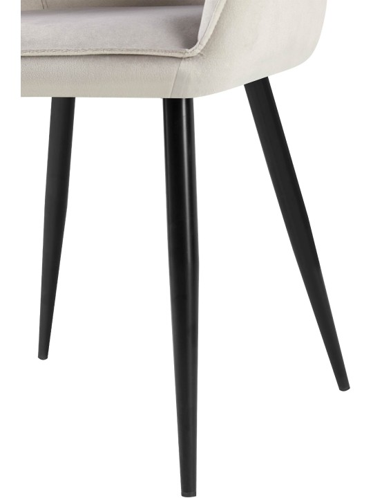 Sæt med 2 spisestuestole Boise velvet, grå