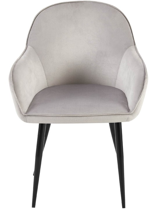 Sæt med 2 spisestuestole Boise velvet, grå