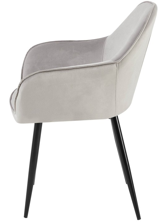 Sæt med 2 spisestuestole Boise velvet, grå