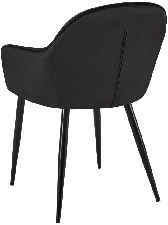 Sæt med 2 spisestuestole Boise velvet, sort