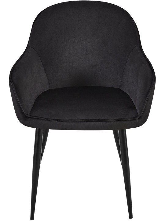 Sæt med 2 spisestuestole Boise velvet, sort