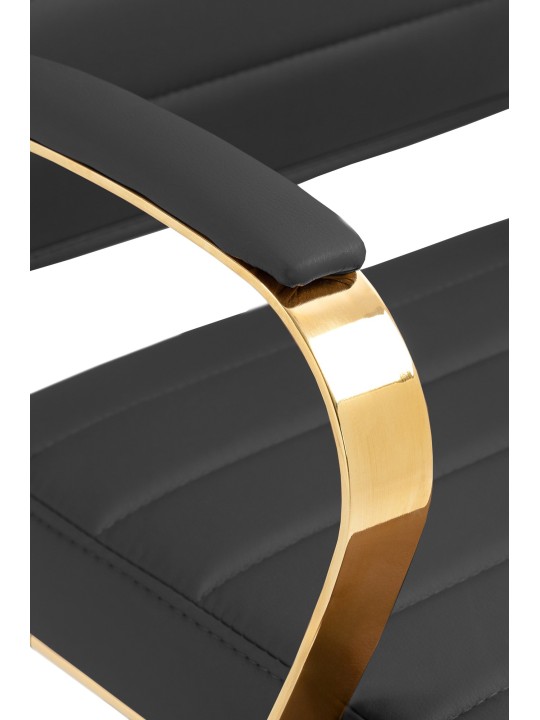 Kontorstol Havana imiteret læder, sort