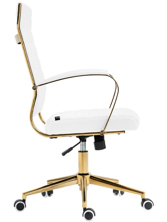 Kontorstol Havana imiteret læder, hvid