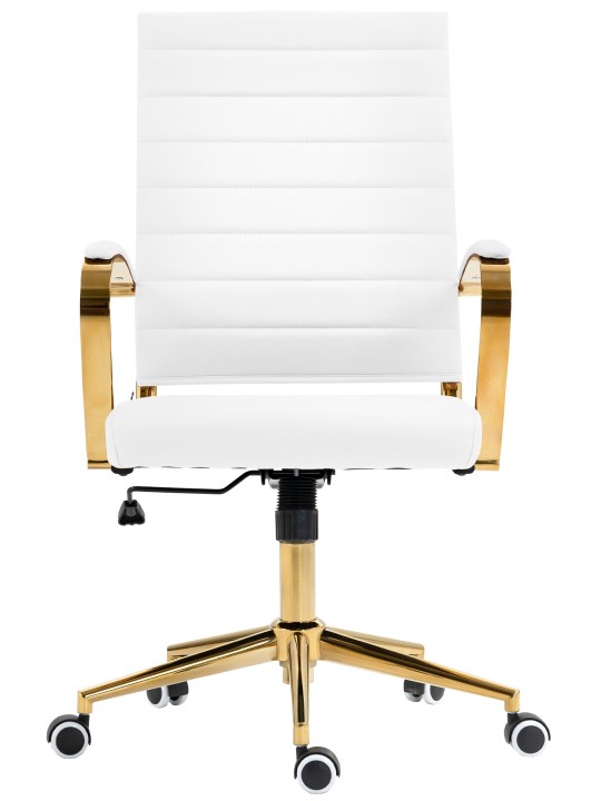 Kontorstol Havana imiteret læder, hvid