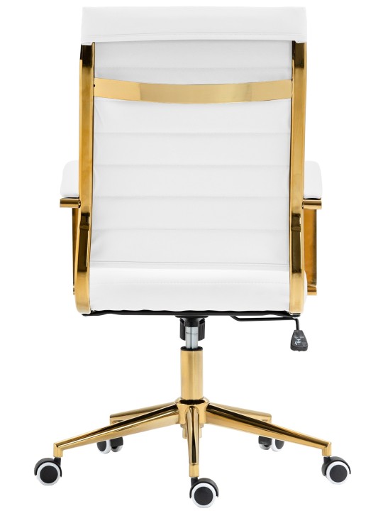 Kontorstol Havana imiteret læder, hvid