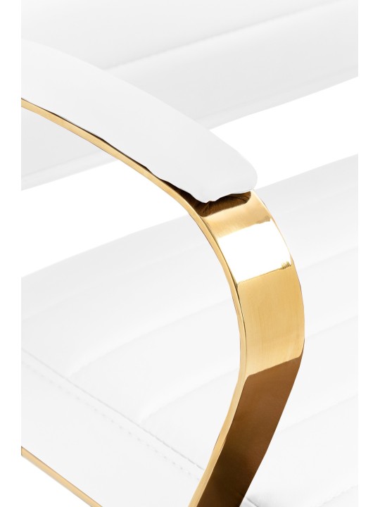 Kontorstol Havana imiteret læder, hvid