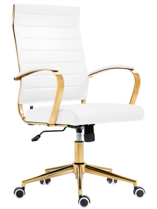 Kontorstol Havana imiteret læder, hvid