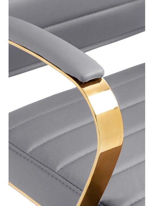 Kontorstol Havana imiteret læder, grå