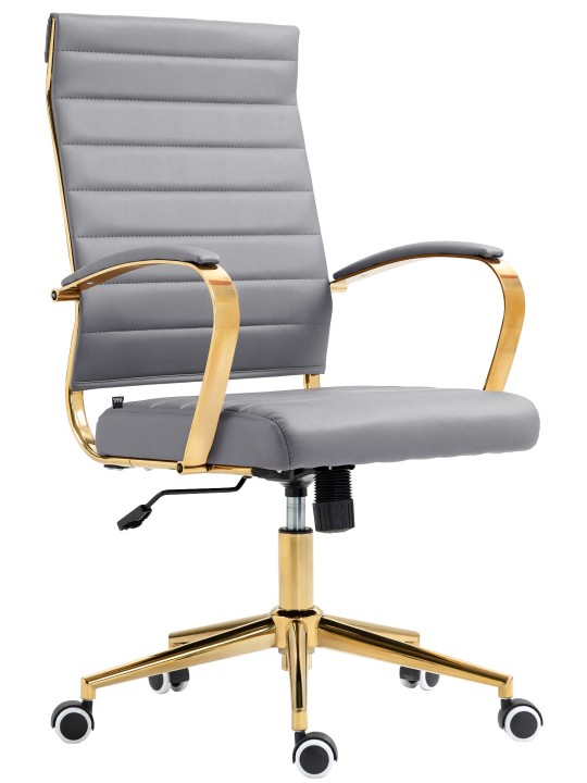 Kontorstol Havana imiteret læder, grå