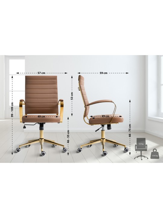 Kontorstol Havana imiteret læder, lysebrun Kontorstol Havana imiteret læder, lysebrun