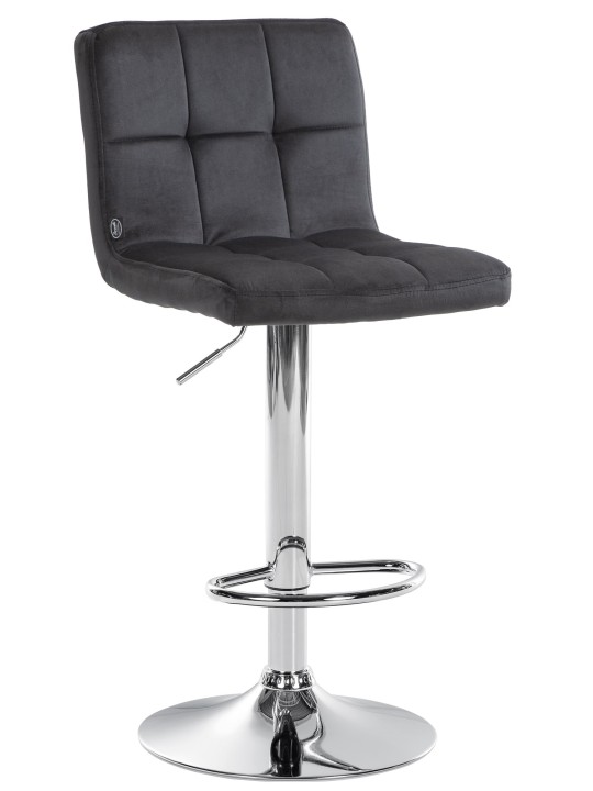 Barstol Peru fløjlskrom, sort