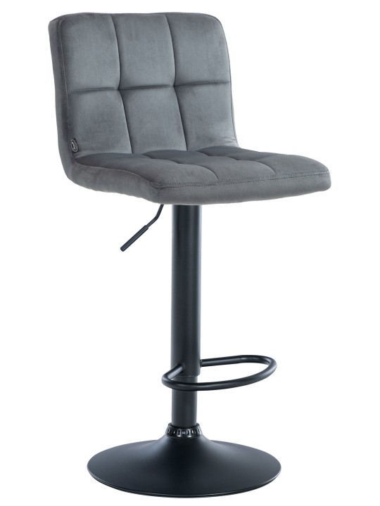 Barstol Peru fløjl, mørkegrå