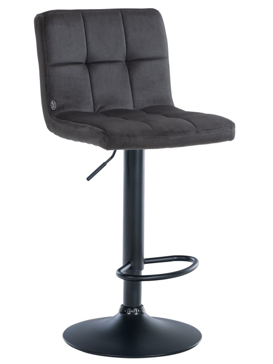 Barstol Peru fløjl, sort