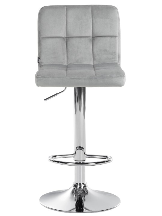 Sæt med 2 barstole Peru fløjlskrom, grå