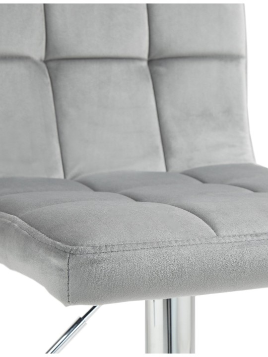 Sæt med 2 barstole Peru fløjlskrom, grå