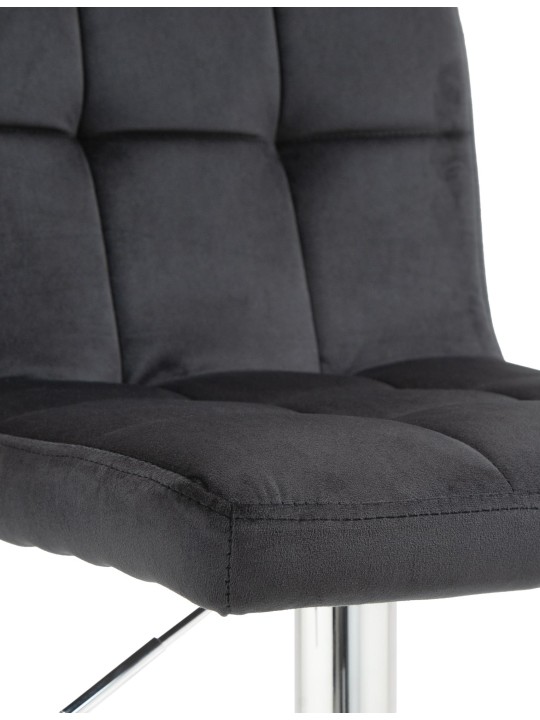 Sæt med 2 barstole Peru fløjlskrom, sort Sæt med 2 barstole Peru fløjlskrom, sort