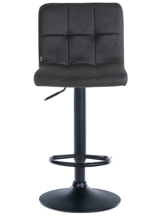 Sæt med 2 barstole Peru-fløjl, sort