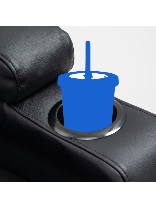 Galena lænestol med massagefunktion ægte læder, sort