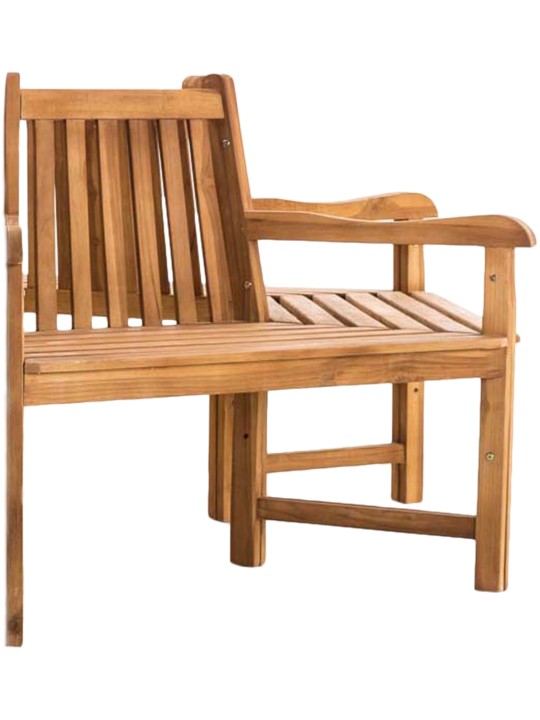 Kenna træbænk med armlæn halvcirkelformet 200 cm, teak Kenna træbænk med armlæn halvcirkelformet 200 cm, teak