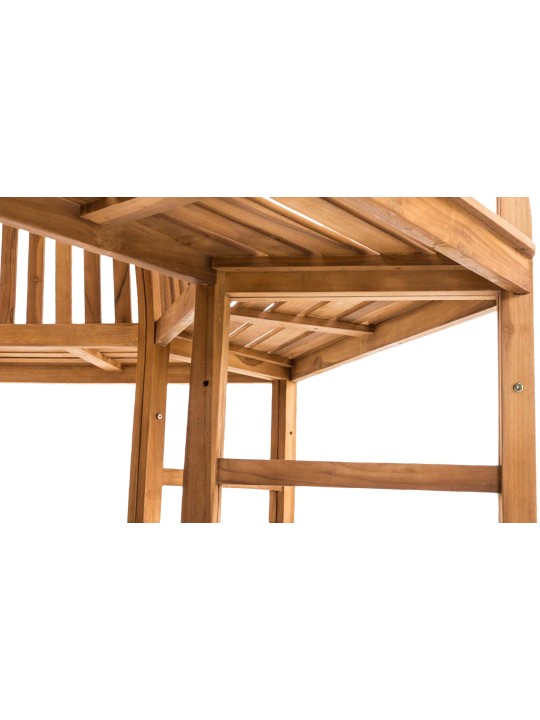 Kenna træbænk med armlæn halvcirkelformet 200 cm, teak Kenna træbænk med armlæn halvcirkelformet 200 cm, teak