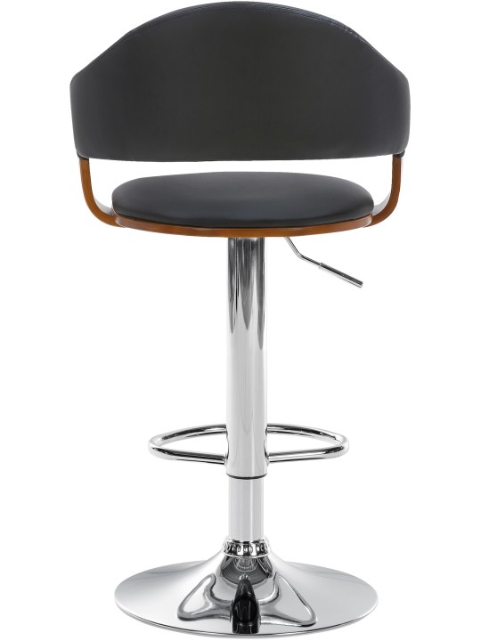 Sæt med 2 barstole Nilse kunstlæder krom, valnød/sort