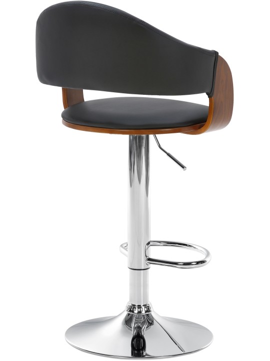 Sæt med 2 barstole Nilse kunstlæder krom, valnød/sort