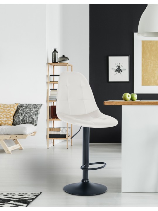 Barstol Elmore imiteret læder B, hvid