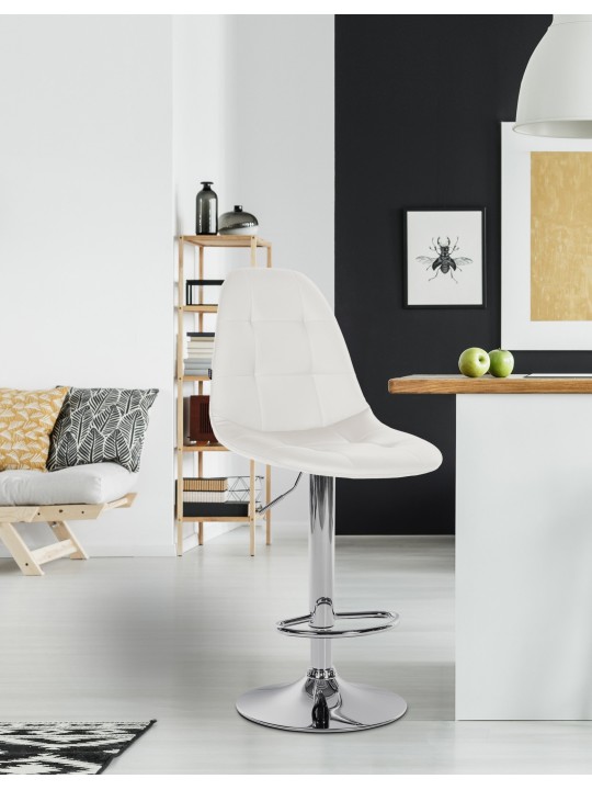 Barstol Elmore imiteret læder C, hvid