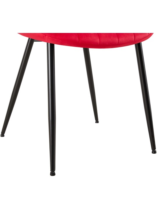 Sæt med 2 stole Rahden velvet, rød