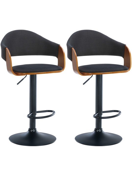 Sæt med 2 barstole Nilse stof, valnød/sort Sæt med 2 barstole Nilse stof, valnød/sort