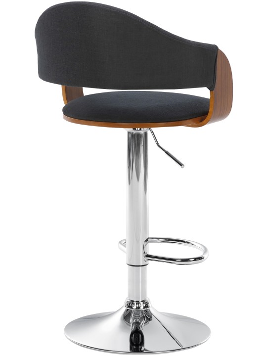 Sæt med 2 barstole Nilse stof krom, valnød/sort