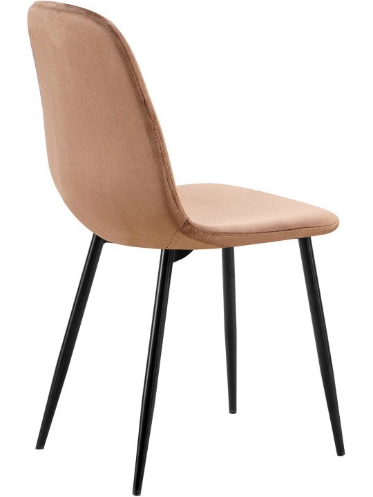 Sæt med 4 spisestuestole Baxter velvet, brun