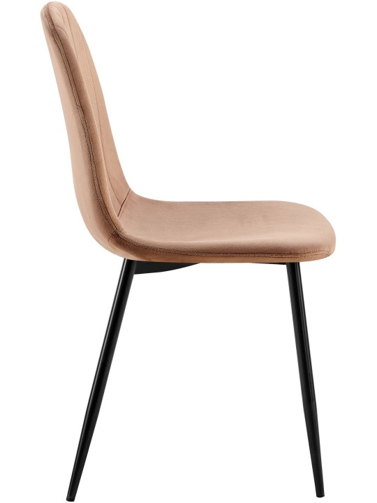 Sæt med 4 spisestuestole Baxter velvet, brun