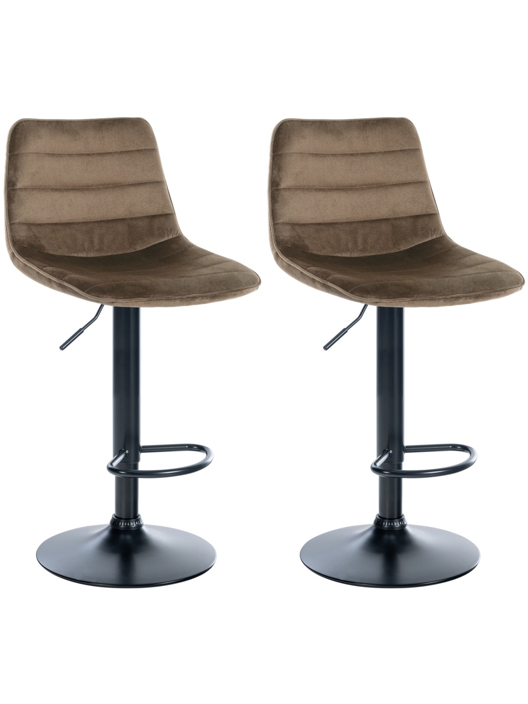 Sæt med 2 barstole Lex velvet, brun